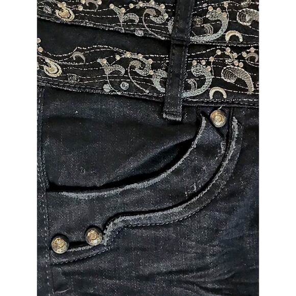 RARE Rimos Republic Jeans Size 10 Straight Leg 90s Y2K Embellished Dark Wash - Picture 5 of 10